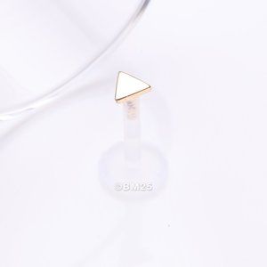 14 Karat Gold Triangle Plate Top Bio-Flex Labret